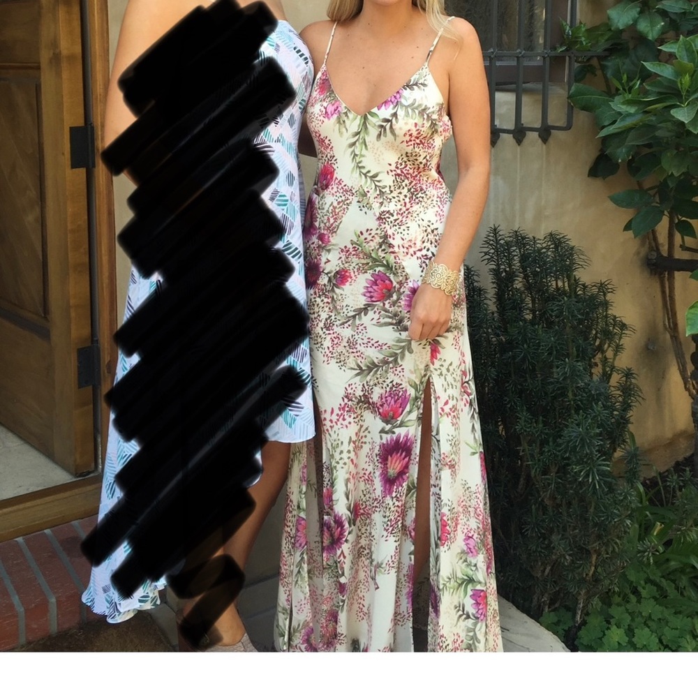 Haute Hippe Floor Length Floral Dress